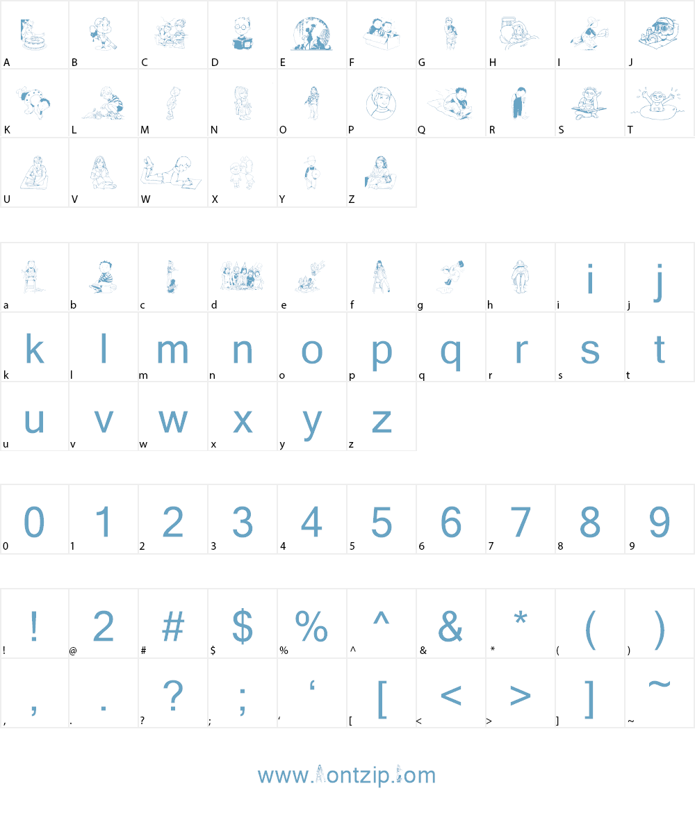 Kiddie Clip 1 Font Character
